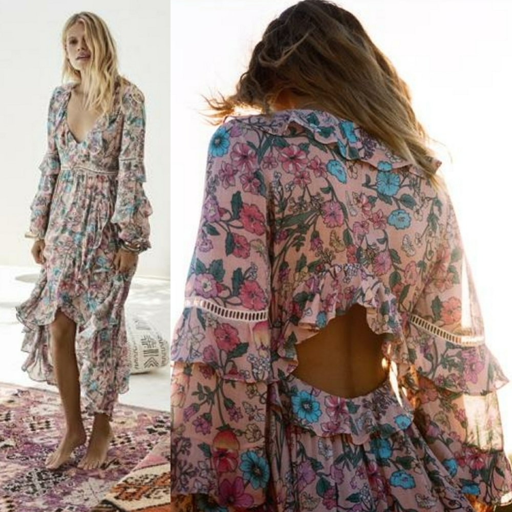 Sayulita Frill Gown Maxi Dress Musk Spell Designs - Picture 5 of 16